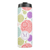 Kleurrijk cirkelvormig patroon thermosbeker (Voorkant)