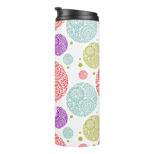 Kleurrijk cirkelvormig patroon thermosbeker (Geroteerd rechts)
