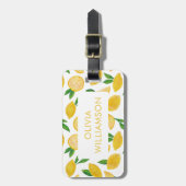 Kleurrijk citrus citroenpatroon bagagelabel (Voorkant verticaal)