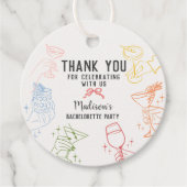 Kleurrijk Cocktail Feest Retro Jonggezellenfeest Bedankjes Labels (Voorkant)