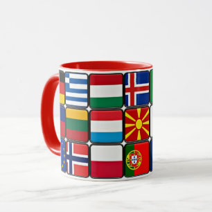 Kleurrijk collectie van wereldvlaggen mok