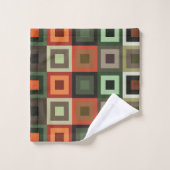 Kleurrijk Concentrisch Vierkant Geometrisch Patroo Bad Handdoek (Wasdoekje)