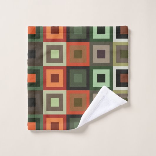 Kleurrijk Concentrisch Vierkant Geometrisch Patroo Bad Handdoek (Wasdoekje)