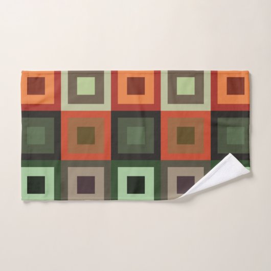 Kleurrijk Concentrisch Vierkant Geometrisch Patroo Bad Handdoek (Handdoek)