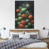 Kleurrijk Contrast: Groene en Rode Tomaat het Schi Canvas Afdruk (Insitu (Slaapkamer))