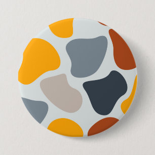 Kleurrijk, cool, trendy, modern organisch geometri ronde button 7,6 cm