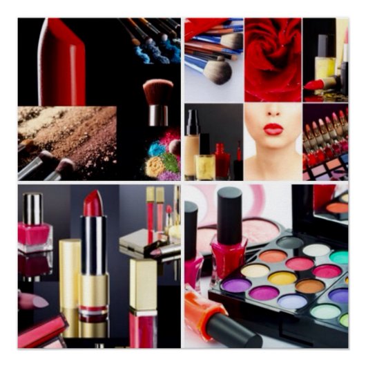 Kleurrijk Cosmetisch collage Perfect Poster (Voorkant)