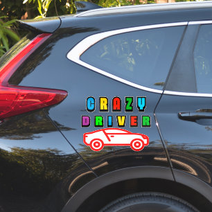 Kleurrijk Crazy Driver-ontwerp Sticker