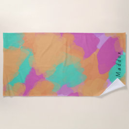 Kleurrijk Creatief Moderne Kunstenaar Patroon + Aa Strandlaken