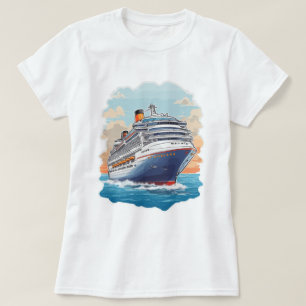 Kleurrijk cruiseschip t-shirt