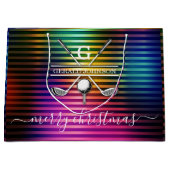 Kleurrijk Custom Elegant Golf Monogram Ontwerp Groot Cadeauzakje (Voorkant)