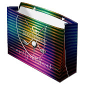 Kleurrijk Custom Elegant Golf Monogram Ontwerp Groot Cadeauzakje (Achterkant Gekanteld)
