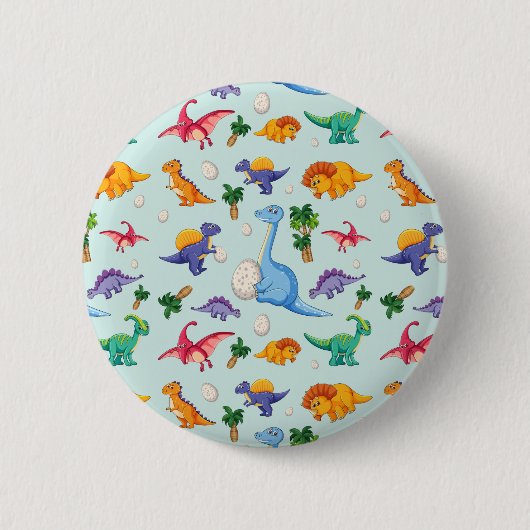 Kleurrijk Cute Dinosaur Pattern Ronde Button 5,7 Cm (Voorkant)