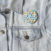 Kleurrijk Cute Dinosaur Pattern Ronde Button 5,7 Cm (In situ)