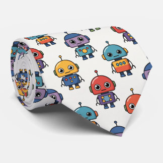 Kleurrijk Cute Robot Patroon Stropdas