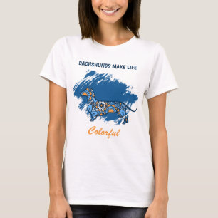 Kleurrijk Dachshund Life T-shirt