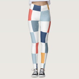 kleurrijk dambordpatroon leggings