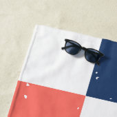 kleurrijk dambordpatroon strandlaken (In situ)