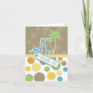 Kleurrijk dank u girafkaart bedankkaart