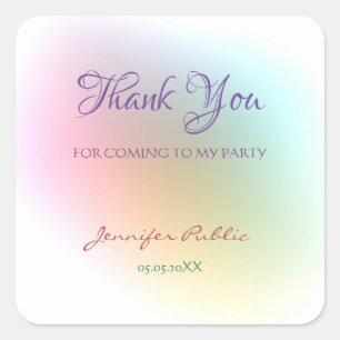 Kleurrijk Dank u Sjabloon Handgeschreven Script Vierkante Sticker