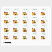 Kleurrijk Dank u Waterverf Bloemen Rozen Script Vierkante Sticker (Vel)