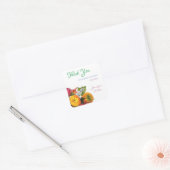 Kleurrijk Dank u Waterverf Bloemen Rozen Script Vierkante Sticker (Envelop)