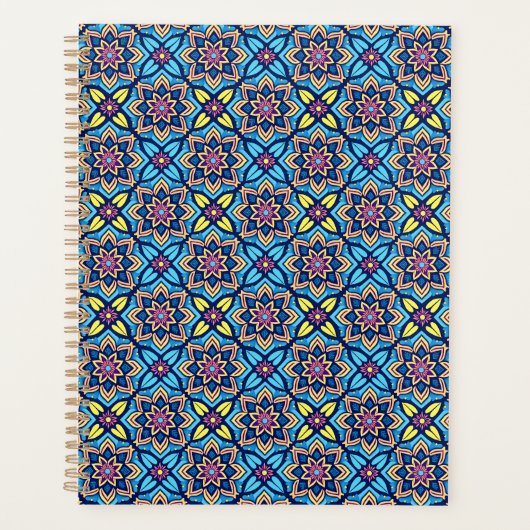 Kleurrijk decoratief bloempatroon planner (Voorkant)