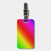 Kleurrijk diagonaal van regenbooggradiënt bagagelabel (Voorkant verticaal)