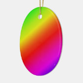 Kleurrijk diagonaal van regenbooggradiënt keramisch ornament (Links)