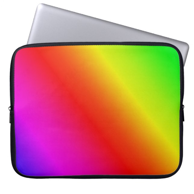 Kleurrijk diagonaal van regenbooggradiënt laptop sleeve (Voorkant)