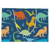 Kleurrijk Dinosaur-patroon om u aan te passen Groot Cadeauzakje (Achterkant)