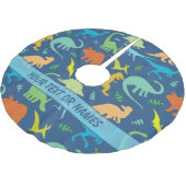 Kleurrijk Dinosaur-patroon om u aan te passen Kerstboom Rok (Gekanteld)