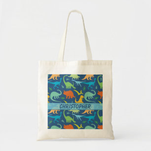 Kleurrijk Dinosaur-patroon om u aan te passen Tote Bag