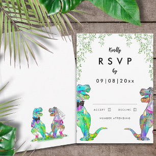 Kleurrijk Dinosaurus Thema Trouwfeest Antwoord