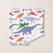 Kleurrijk dinosauruspatroon (licht) bad handdoek (Wasdoekje)