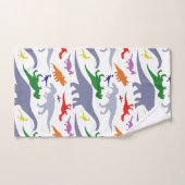 Kleurrijk dinosauruspatroon (licht) bad handdoek (Handdoek)