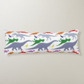 Kleurrijk dinosauruspatroon (licht) lichaamskussen (Achterkant)