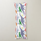 Kleurrijk dinosauruspatroon (licht) lichaamskussen (Achterkant (Verticaal))