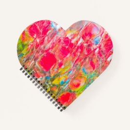 Kleurrijk donkerroze en groen abstract notitieboek