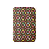 Kleurrijk Donut-patroon in chocolade Badmat (Voorkant Verticaal)