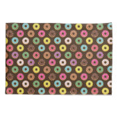 Kleurrijk Donut-patroon in chocolade Kussensloop (Achterkant)