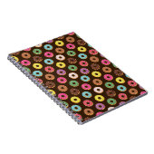 Kleurrijk Donut-patroon in chocolade Notitieboek (Rechterzijde)