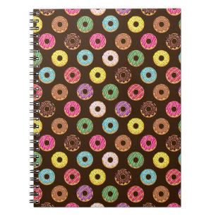 Kleurrijk Donut-patroon in chocolade Notitieboek