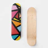 Kleurrijk driehoeken patroon 3 skateboard (Voorkant)