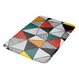 kleurrijk driehoeksgeometrisch patroon badmat