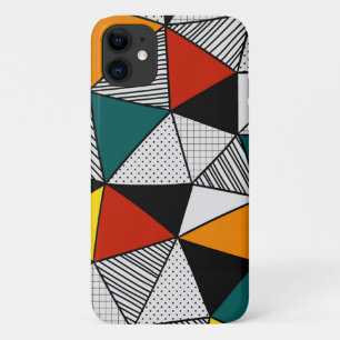 kleurrijk driehoeksgeometrisch patroon iPhone 11 hoesje