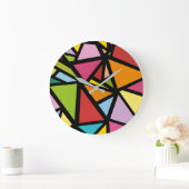 Kleurrijk driehoekspatroon 3 grote klok (Huis)