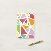 Kleurrijk driehoekspatroon 4 post-it® notes (Op bureau)