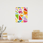 Kleurrijk driehoekspatroon 4 poster (Keuken)