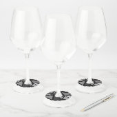 Kleurrijk driehoekspatroon 6 wijnglaslabel (Set)